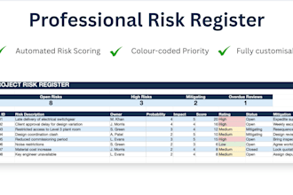 create a professional excel risk register
