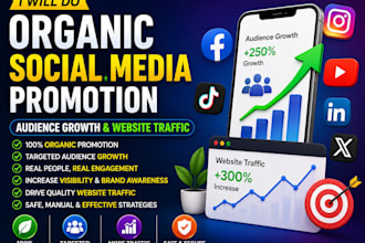 do organic social media promotion, audience growth with website traffic