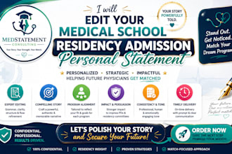 edit your medical school residency admission consulting personal statement