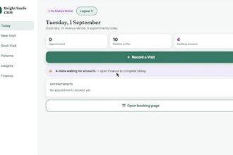 build a dental clinic management system for patients, appointments and billing