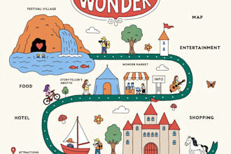 make event, tourist, and fantasy map illustration