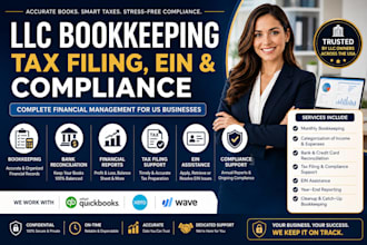 handle llc bookkeeping, tax filing, ein and compliance for US businesses