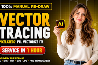 do manual vector tracing and raster to vector conversion