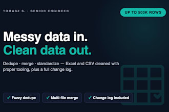 clean, merge and organize your excel or CSV data