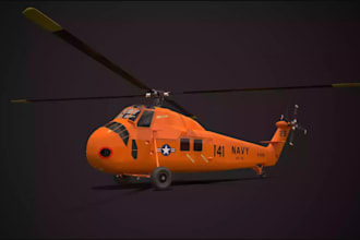 custom3d rc helicopter,fuselage,stl,3mf,flying plane render,airframe,rator model