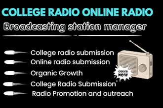 submit and broadcast your song to 500 college radio online radio station US UK