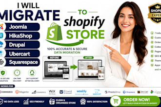 migrate joomla hikashop drupal ubercart squarespace to ecommerce shopify store