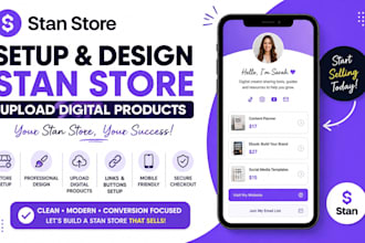 setup design stan store upload digital product your stan store