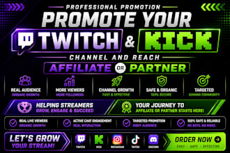 promote your kick and twitch channel to real audience
