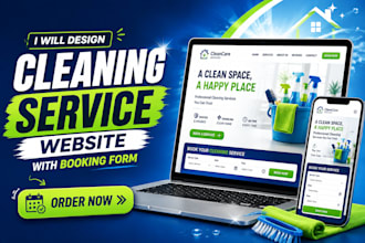 design a cleaning service website with booking form