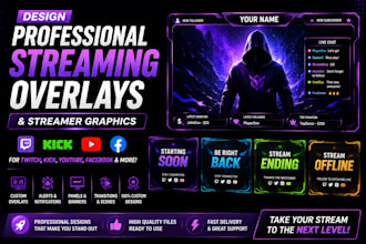 design professional streaming overlays and streamer graphics