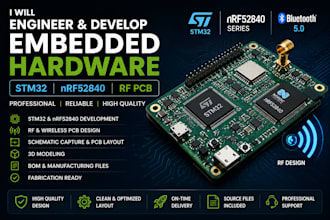 design and develop embedded hardware, rf pcb, stm32 and nrf52840
