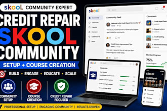 do skool credit repair community setup skool online course skool course creation