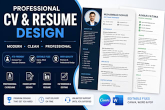 create a professional CV resume and canva designs