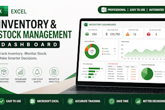 create an excel inventory and stock management dashboard