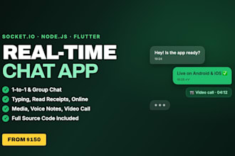 build real time chat app with socket io node js flutter and video call
