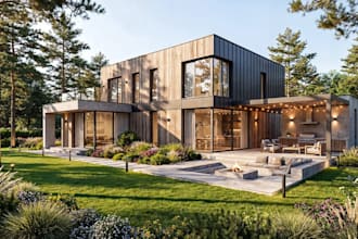 restyle modern cottage house plan,contemporary ranch home,exterior wall cladding