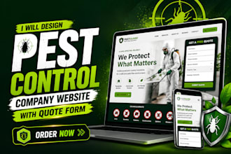 design a pest control company website with quote form