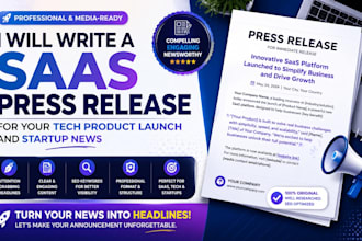 write a saas press release for your tech product launch and startup news