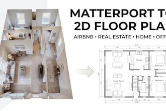 do airbnb floor plan, clinic floor plan, convert matterport to floor plan