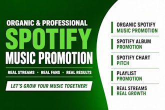 do organic spotify music promotion spotify album promotion spotify chart pitch