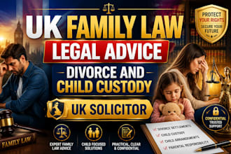 draft legal advice for uk family law, child custody, divorce settlements