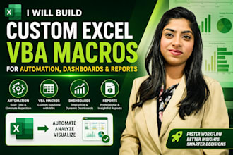 build custom excel vba macros for automation, dashboards and reports