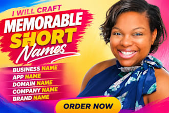 craft memorable short business name app name domain name company name brand name