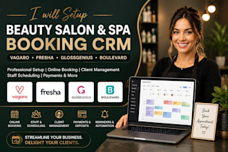 setup beauty salon spa booking CRM vagaro fresha glossgenius boulevard
