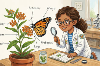 illustrate children science and educational books illustration