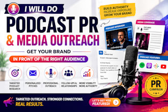 do podcast PR, media outreach and guest booking for your brand