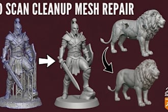edit 3d file scan cleanup mesh repair fix stl optimize 3d model for 3d printing