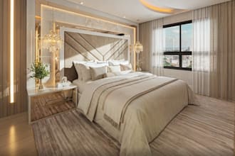 visualize luxury master bedroom,render cgi building interior from architect plan