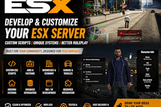 develop, fix bugs and customize custom fivem esx scripts and sever