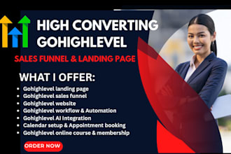 design gohighlevel landing page, ghl website design, go high level sales funnel