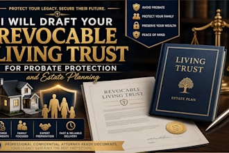 draft US revocable living trust agreement for probate protection estate planning