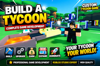 develop custom roblox game, scripting, roblox map, ui, tycoon, obby, simulator