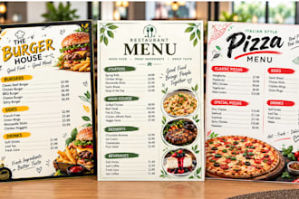 design restaurant menu, food menu and digital menu design