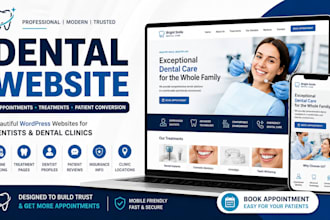 design dentist website, dental clinic website and wordpress booking website