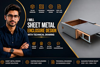 design a custom sheet metal enclosure in solidworks for laser cutting