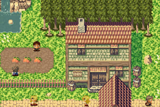 create full pixel exterior tiles, pixel art medieval fantasy assets, 2d game art