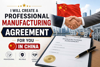 draft a clear and professional china manufacturing agreement