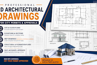 draft construction ready 2d cad revit architectural drawings for building permit