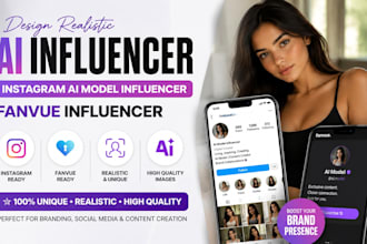 design realistic ai influencer instagram ai model influencer, fanvue influencer