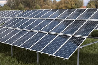 turn 2d, 3d details solar site planning,solar carport,urban drone photorealistic