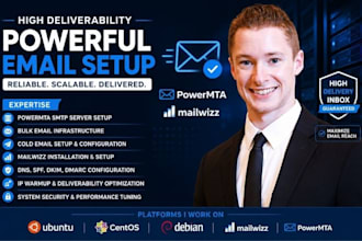 setup powermta SMTP server bulk email cold mail with mailwizz