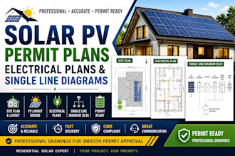 design solar permit drawings, electrical plans and single line diagrams