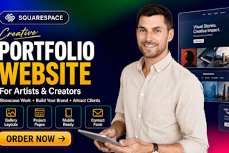 design squarespace portfolio website for artists and creators