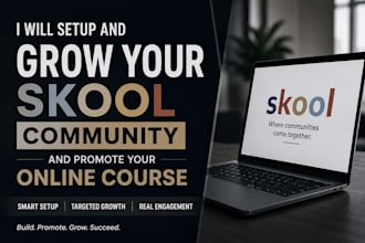 promote your skool community, setup your skool and promote your online course