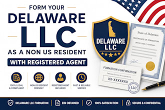 form your delaware llc as a non us resident with registered agent